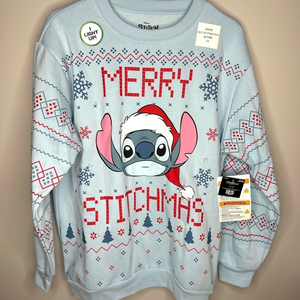 Disney Stitch Merry Stitchmas Sweatshirt Adult L
